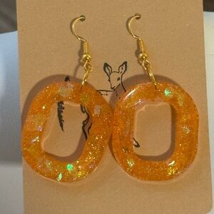 Fun Glittery Orange Earrings